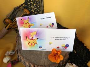 2in1 Plic bani/Place card botez Pikachu