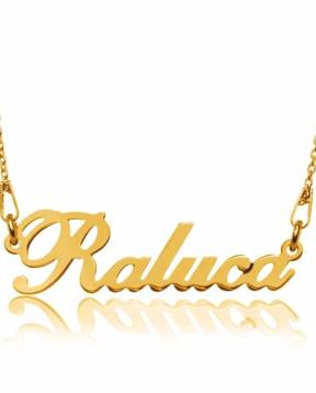 LANT cu numele tau, din Argint placat cu Aur de 24K.