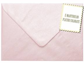 Plicuri colorate invitatii / felicitare. Plicuri roz sidef 125x175 mm 