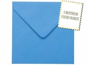 Plicuri patrate colorate invitatii/felicitare.Plicuri albastre 130mm x 130mm 