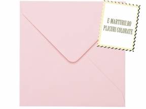 Plicuri patrate colorate invitatii/felicitare. Plicuri roz 155x155mm