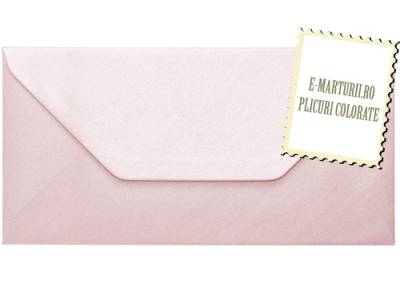 Plic DL/Plicuri DL colorate invitatii nunta, botez / felicitare . Plicuri roz sidef 110x220 mm (DL)