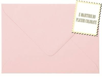 Plic/plicuri colorate invitatii/felicitare. Plicuri roz pal 82 x 113 mm