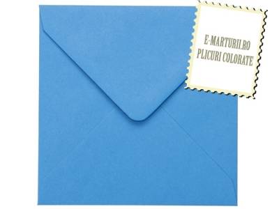 Plicuri colorate invitatii/felicitare. Plicuri albastre 155x155mm
