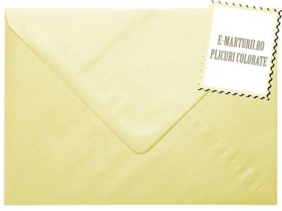 Plicuri colorate invitatii/ felicitare. Plicuri crem sidef 125x175 mm