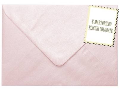Plicuri colorate invitatii nunta/felicitare roz sidef 133x184mm