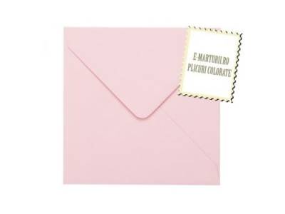 Plicuri patrate colorate invitatii/felicitare. Plicuri roz pal 155x155mm