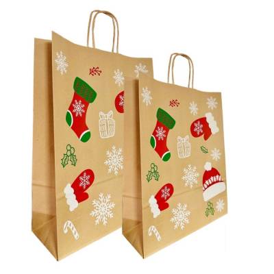 Sacosa craft pentru Craciun 32x12x41cm - 100 buc